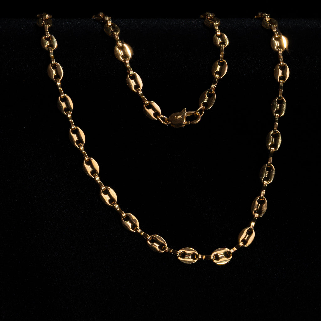 Cadena Grano de Café en Oro laminado 18K italiano