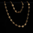 Cadena Grano de Café en Oro laminado 18K italiano