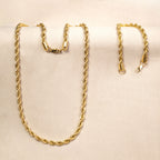 Combo Cadena y Pulsera Lazo para Mujer Oro Laminado 18K