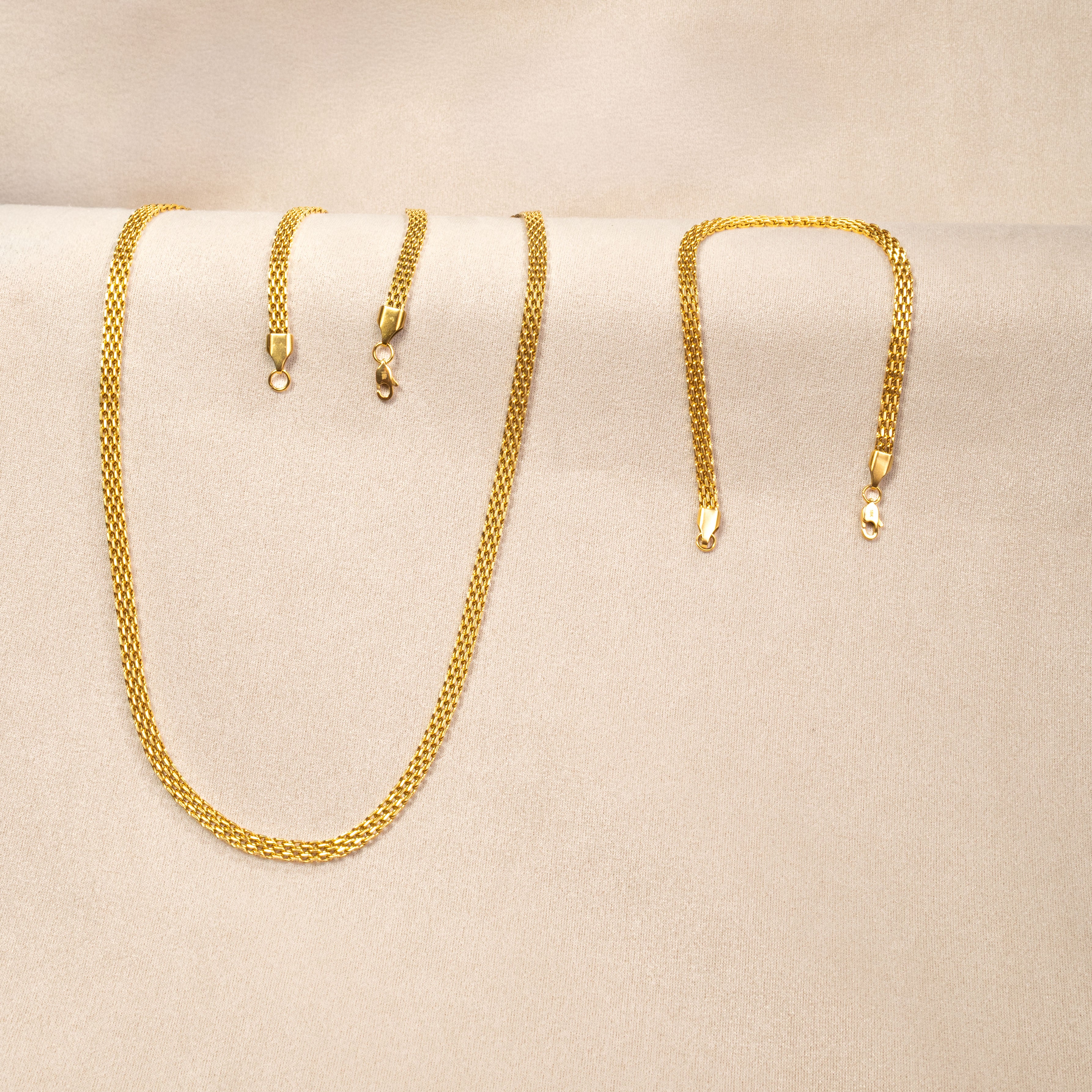 Combo Cadena y Pulsera Chinesca Oro Laminado 18K