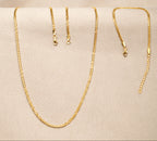 Combo Cadena y Pulsera Cubana para Mujer Oro Laminado 18K