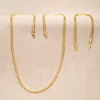 Combo Cadena y Pulsera Cordón Oro Laminado 18K