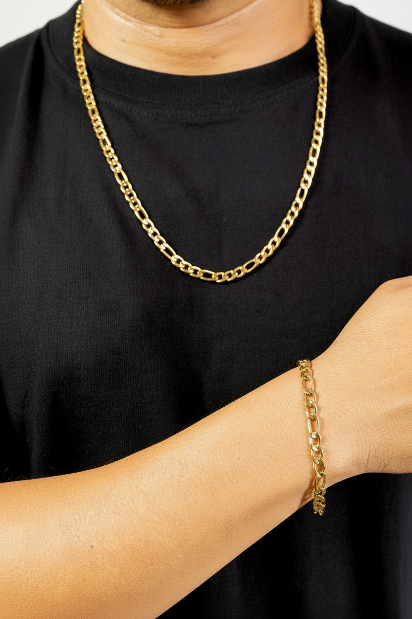Combo Cadena Cartier y Pulsera Oro Laminado 18K