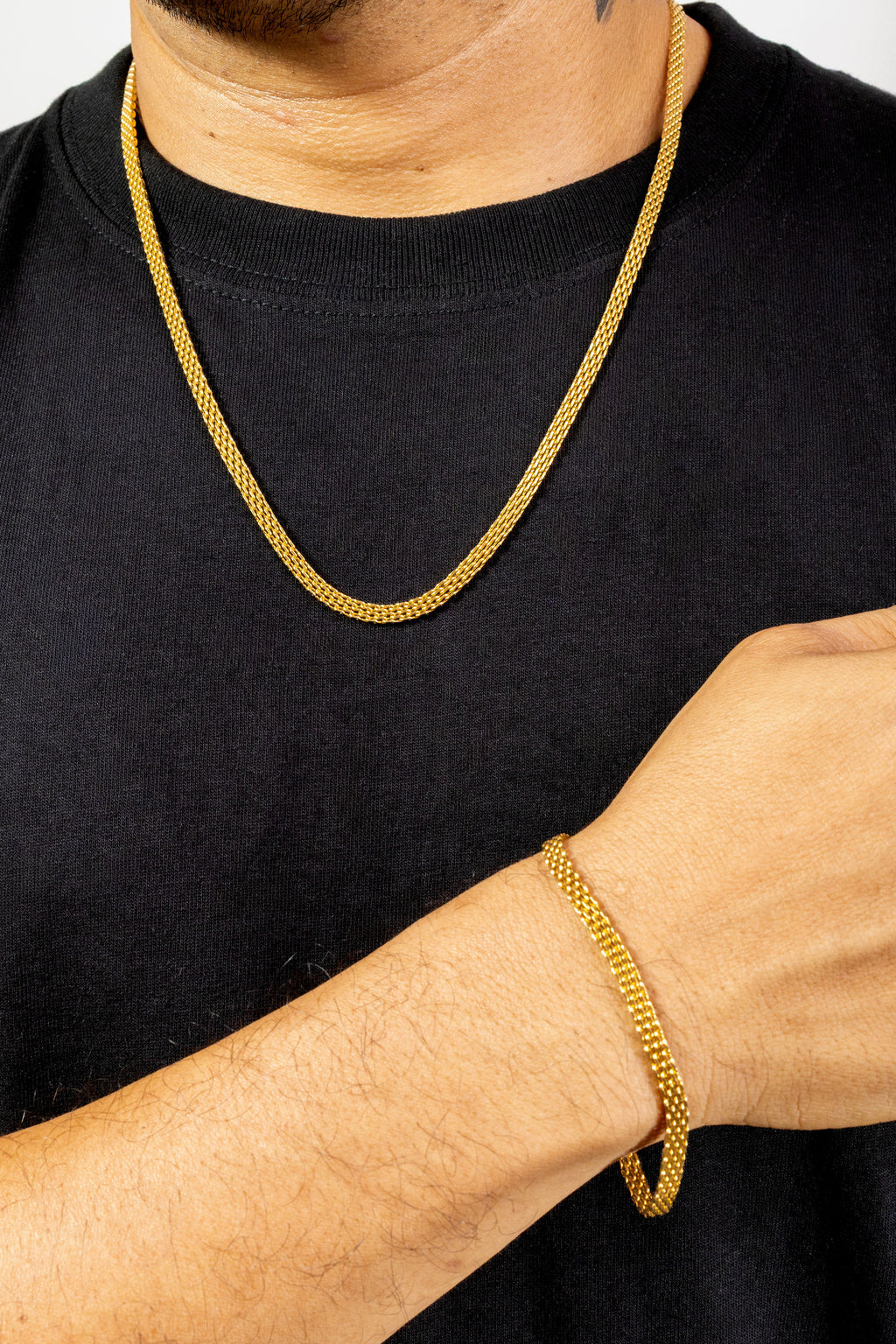 Combo Cadena y Pulsera Chinesca Oro Laminado 18K