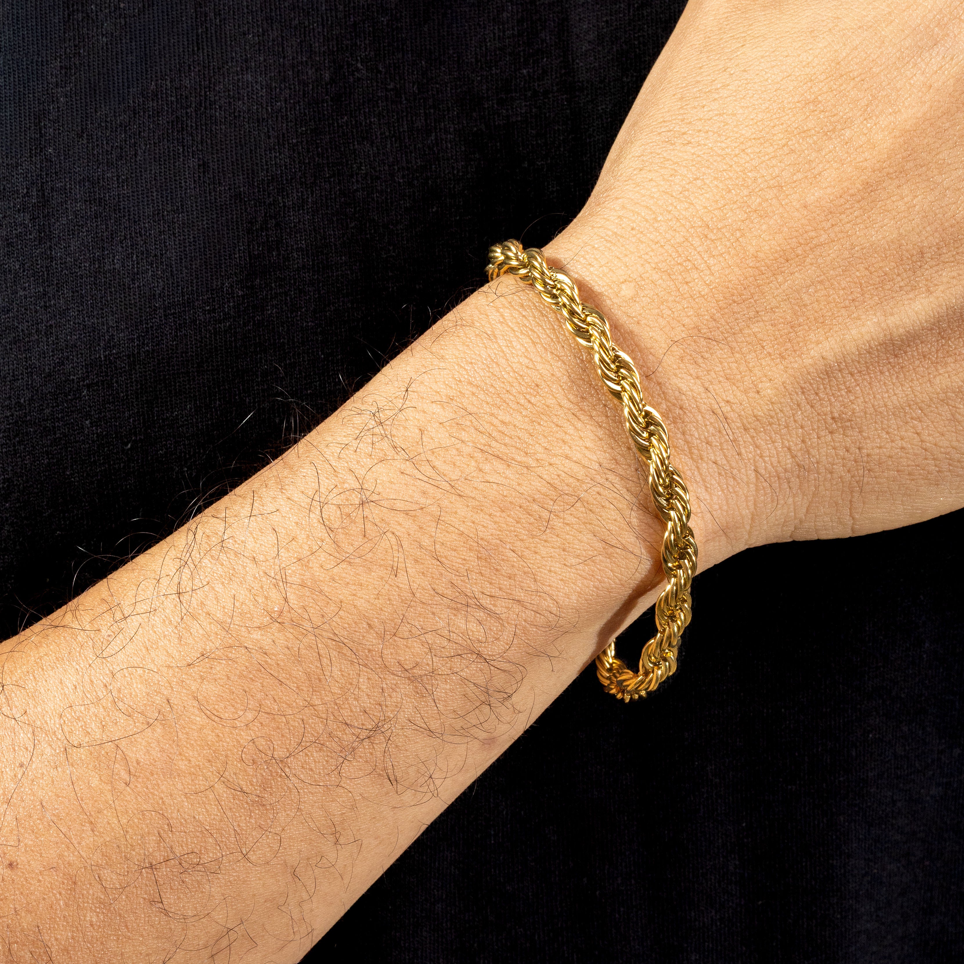 Combo Cadena y Pulsera Tejido Lazo Oro Laminado 18K