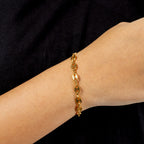 Combo Cadena y Pulsera Grano Café Oro Laminado 18K