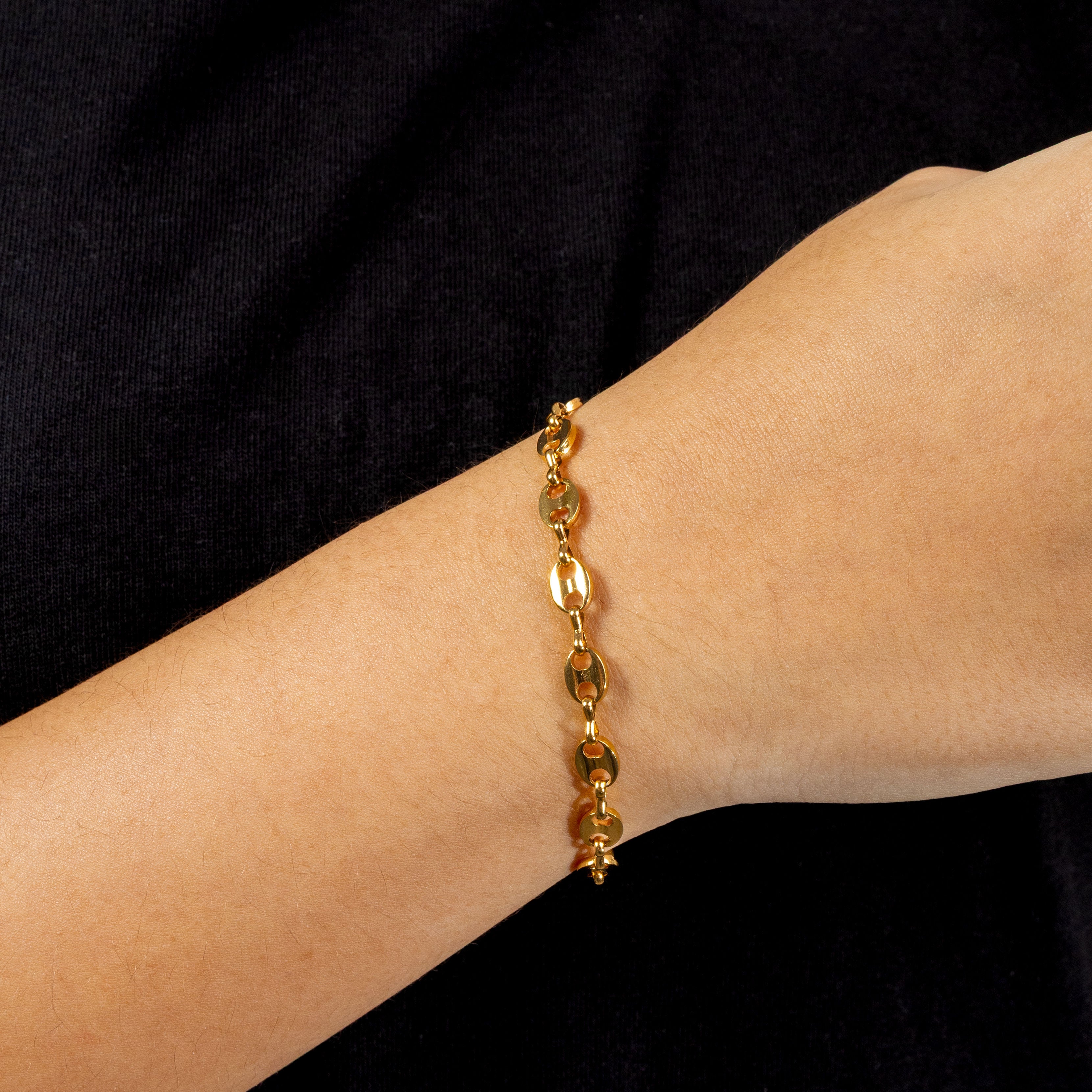 Pulsera Grano de Café Oro Laminado 18K