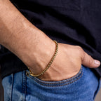 Combo Cadena y Pulsera Cordón Oro Laminado 18K