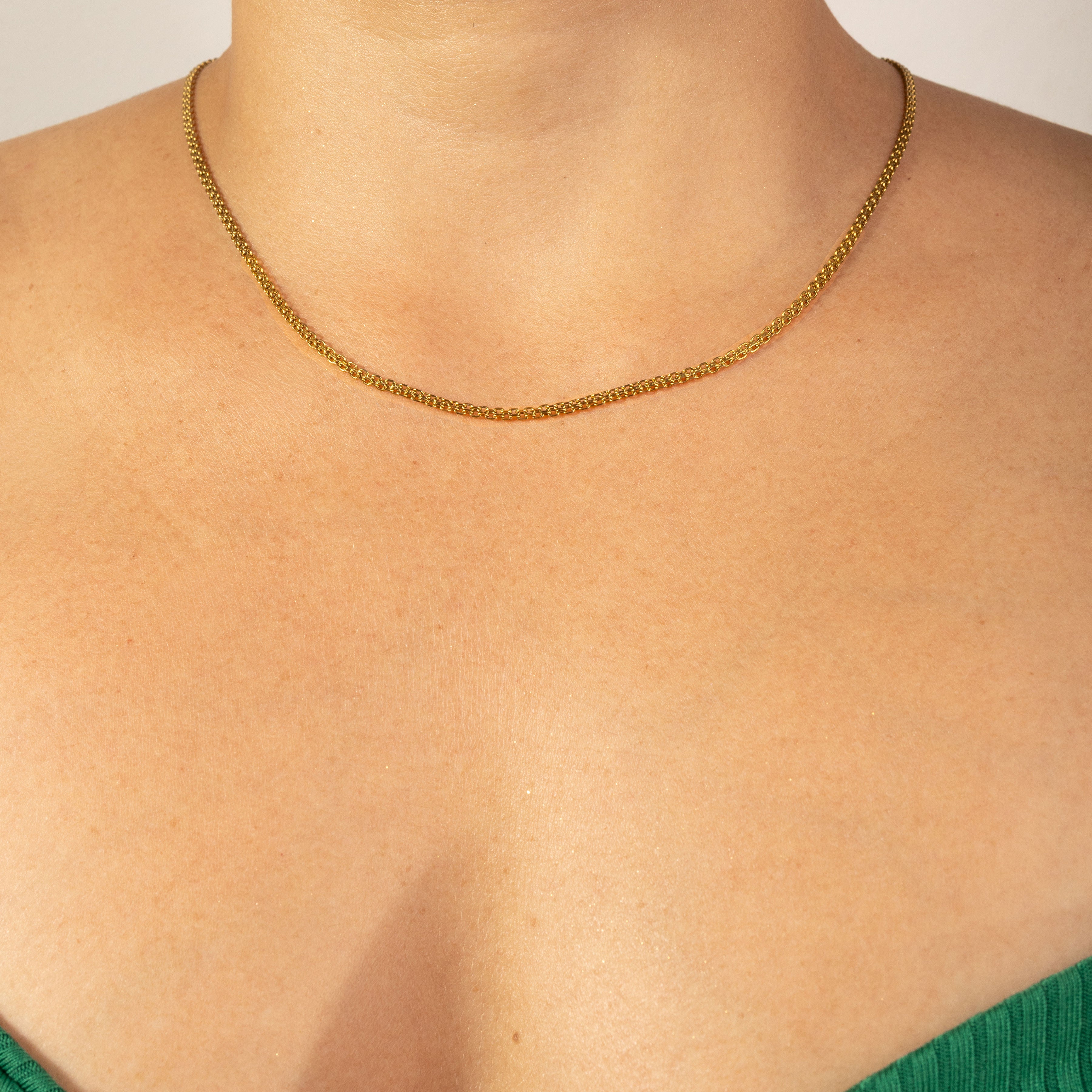 Cadena Tejido Chino para Mujer Oro Laminado 18K