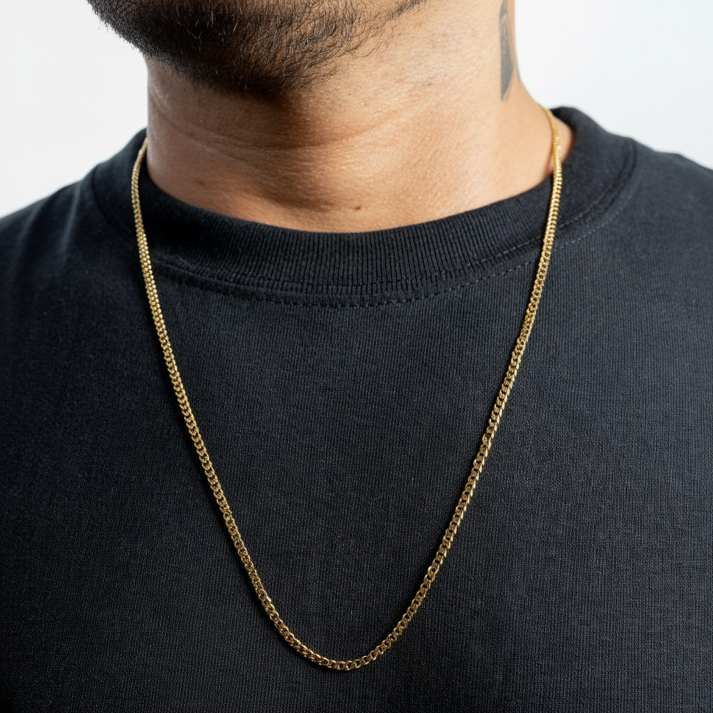 Cadena Cubana en Oro laminado 18K italiano