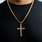 Dije Cruz con Piedras Oro Laminado 18K