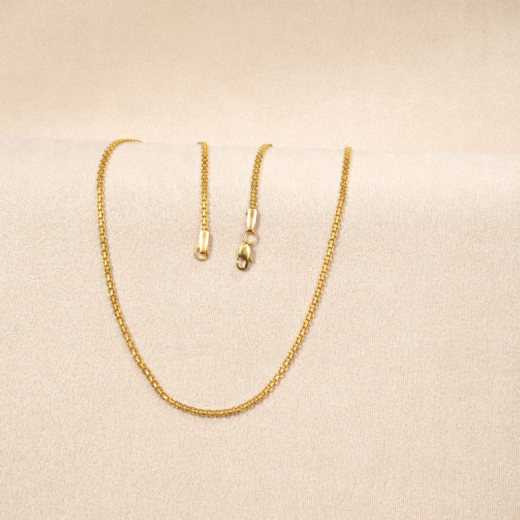 Cadena Tejido China Oro Laminado 18K