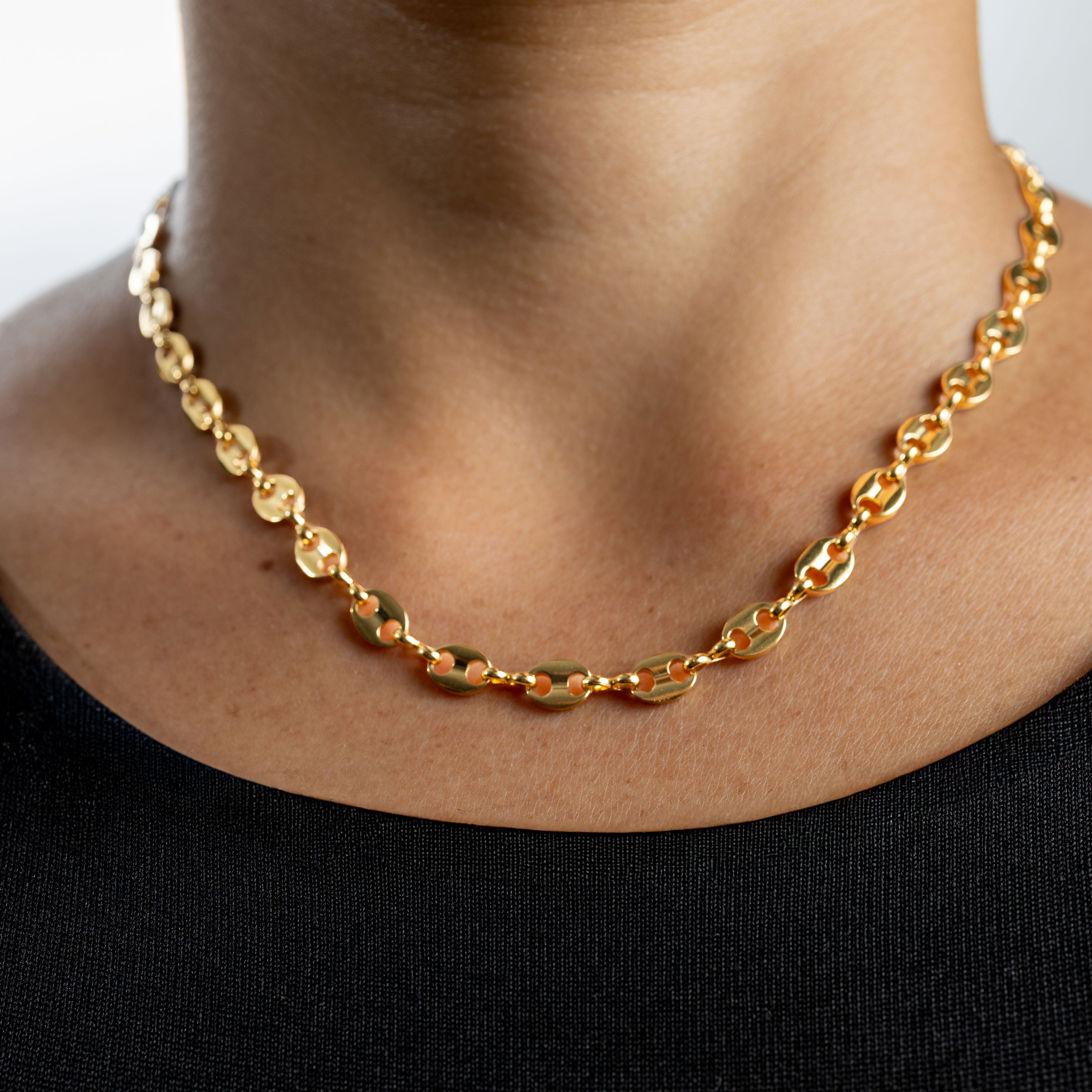 Cadena Grano de Café para Mujer Oro Laminado 18K