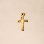 Dije Cruz Ranurada Oro Laminado 18K
