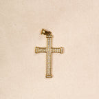 Dije Cruz con Piedras Oro Laminado 18K