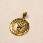 Dije Moneda Corona Estilo Rolex Oro Laminado 18K
