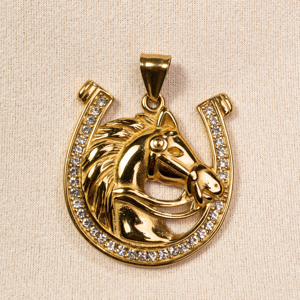 Dije Herradura con Caballo Oro Laminado 18K