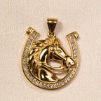 Dije Herradura con Caballo Oro Laminado 18K