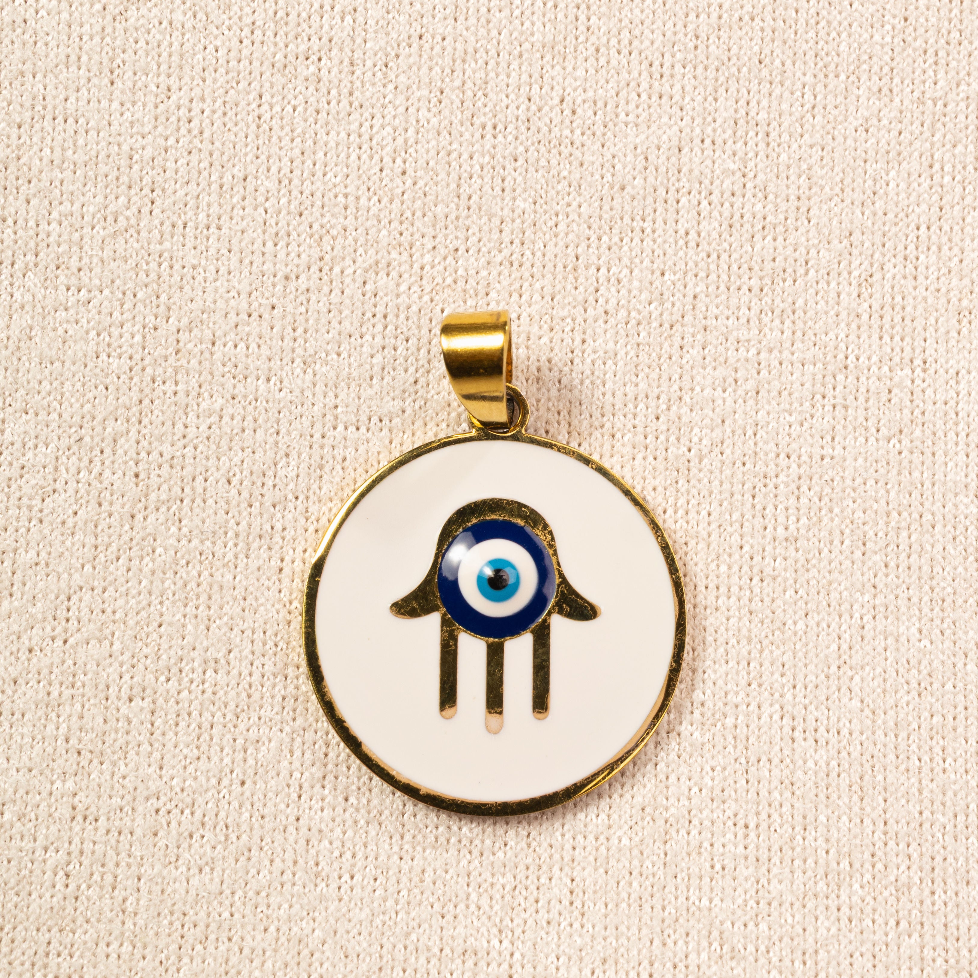Dije Mano Hamsa con Ojo Turco Oro Laminado 18K