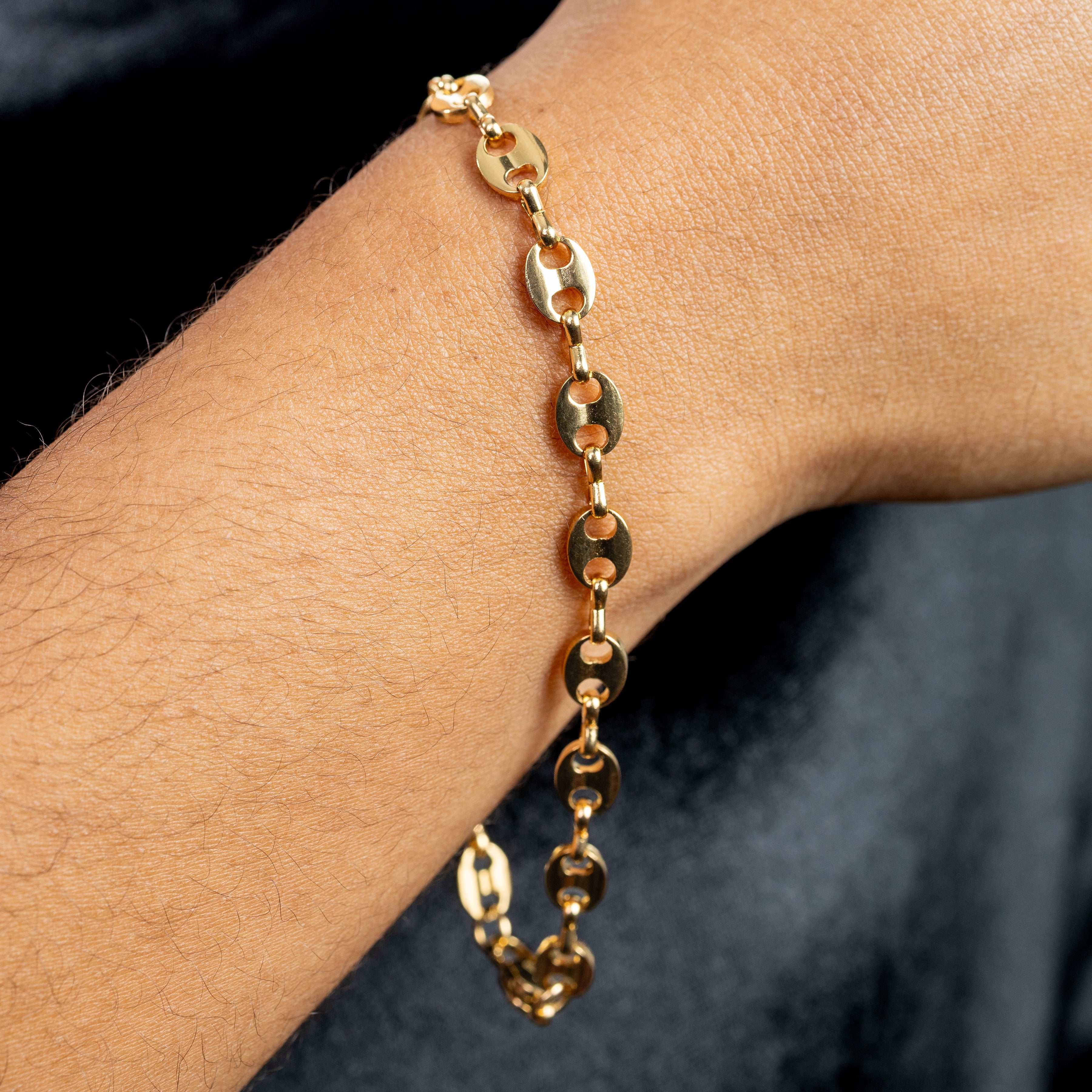 Pulsera Grano de Café Oro Laminado 18K