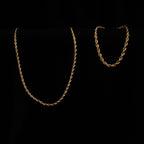 Combo Cadena y Pulsera Lazo para Mujer Oro Laminado 18K