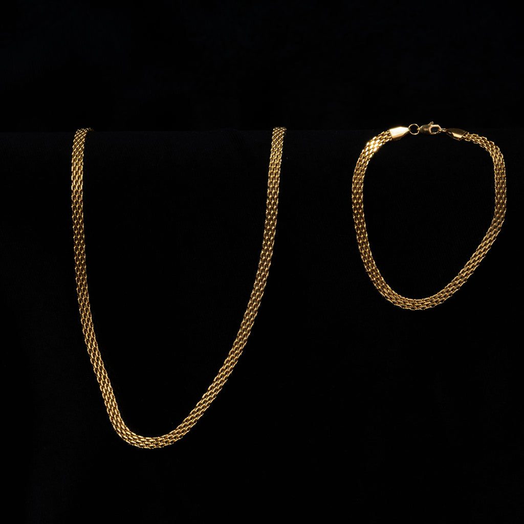 Combo Cadena y Pulsera Chinesca Oro Laminado 18K