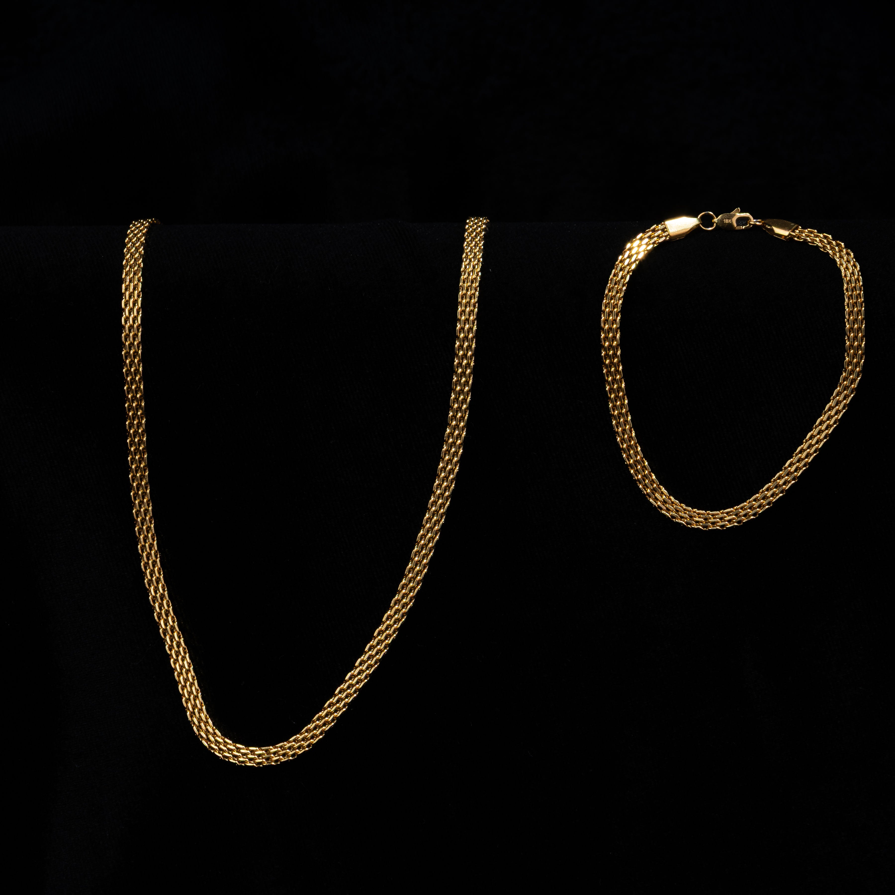 Combo Cadena y Pulsera Chinesca Oro Laminado 18K