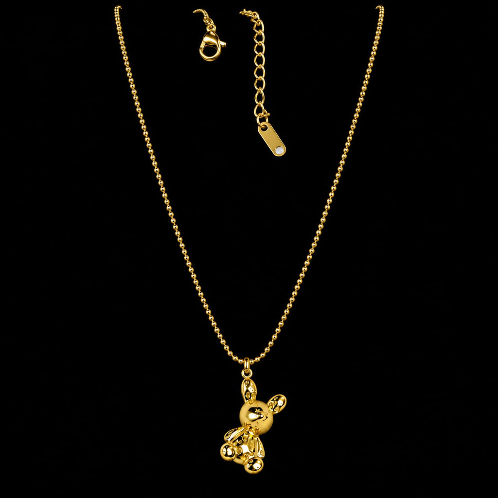 Cadena Militar para Mujer con Dije de Oso en Oro Laminado 18K