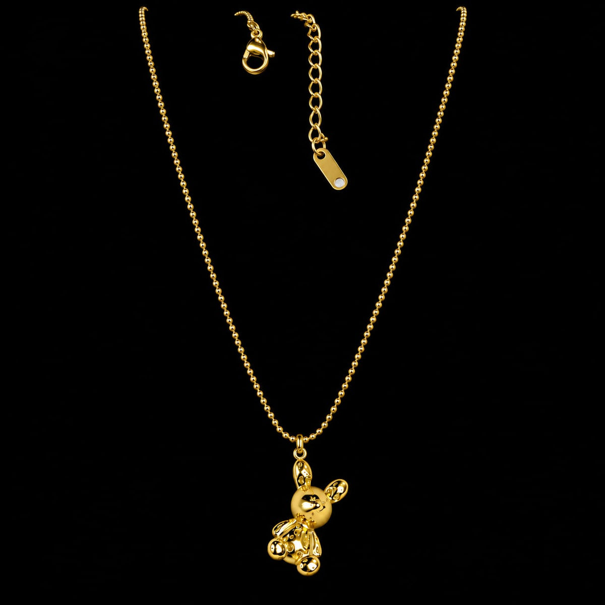 Cadena Militar para Mujer con Dije de Oso en Oro Laminado 18K