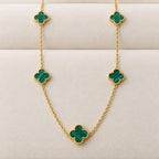 Cadena Trébol Verde para Mujer en Oro Laminado 18K