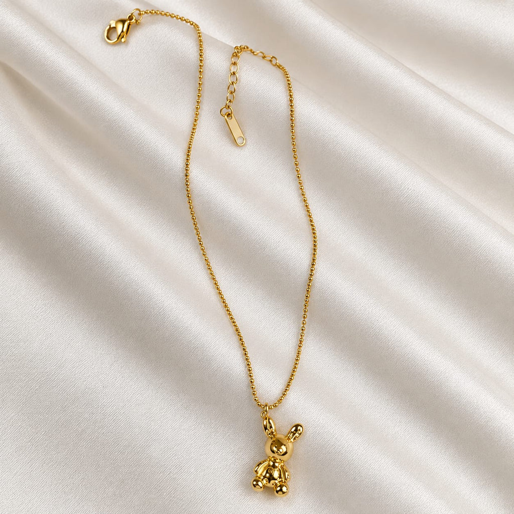 Cadena Militar para Mujer con Dije de Oso en Oro Laminado 18K