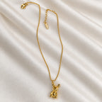 Cadena Militar para Mujer con Dije de Oso en Oro Laminado 18K