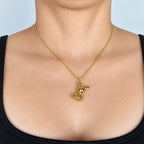 Cadena Militar para Mujer con Dije de Oso en Oro Laminado 18K