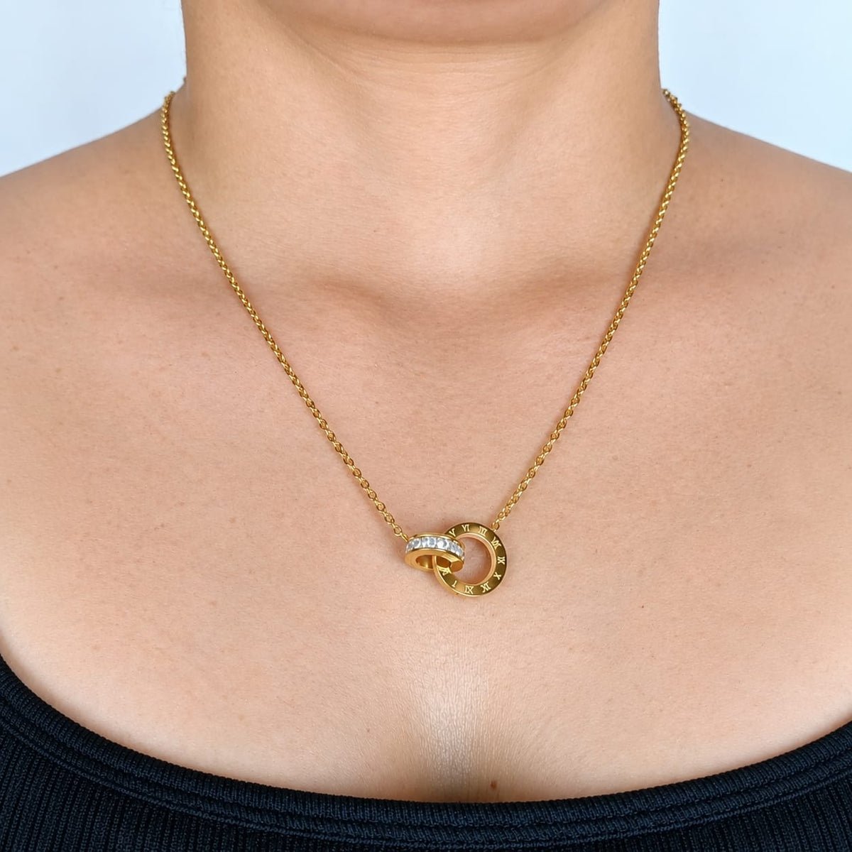 Cadena Argolla Doble para Mujer en Oro Laminado 18K