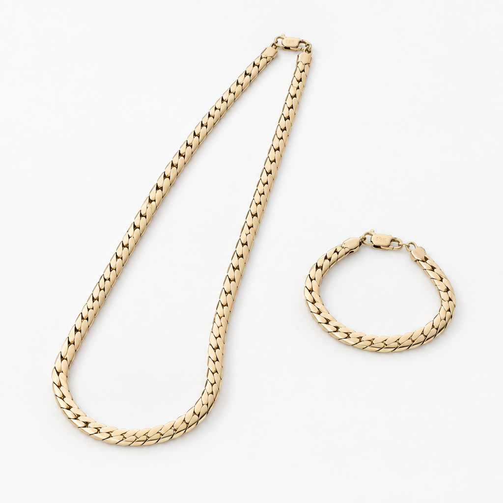 Conjunto en blanco mate con el tejido de referencia