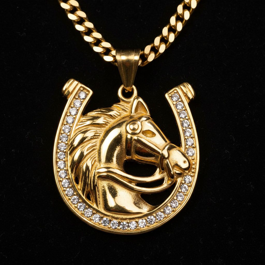 Dije herradura con cadena