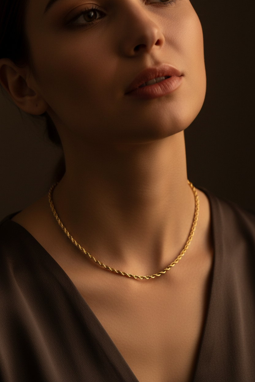 Mujer con cadena lazo