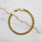 Pulsera Cubana mármol blanco venas naturales