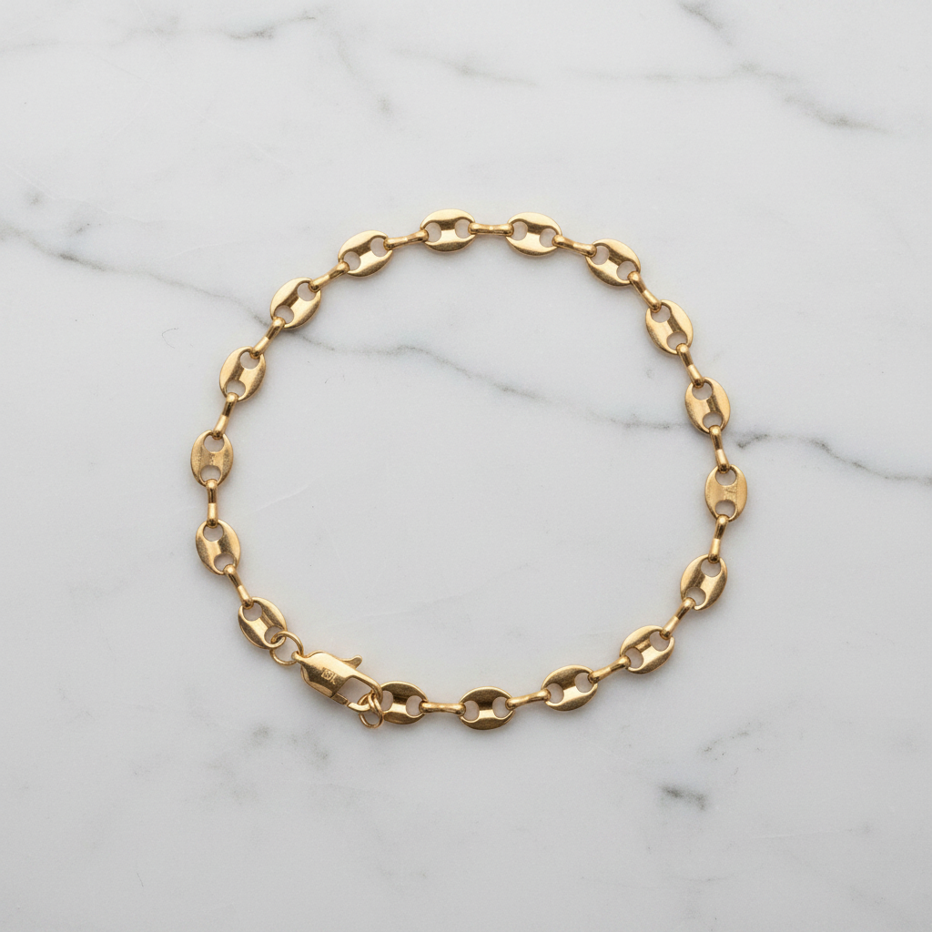 Pulsera Grano de Café mármol blanco