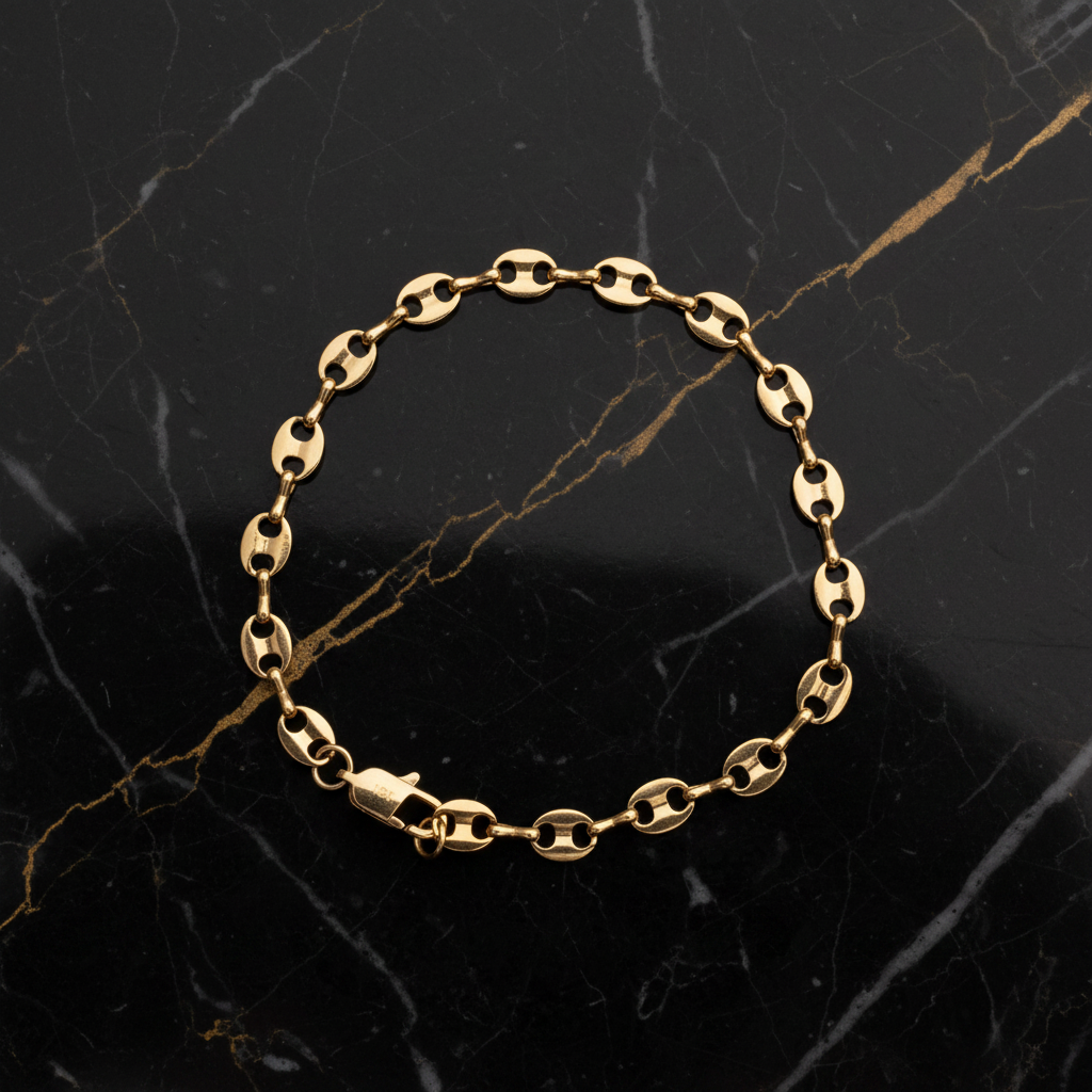 Pulsera Grano de Café mármol negro